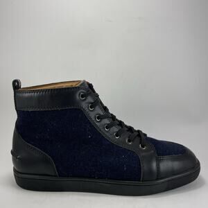 Christian Louboutin Louis Orlato High Top Sneakers Blue Suede Leather EU 45/ 11